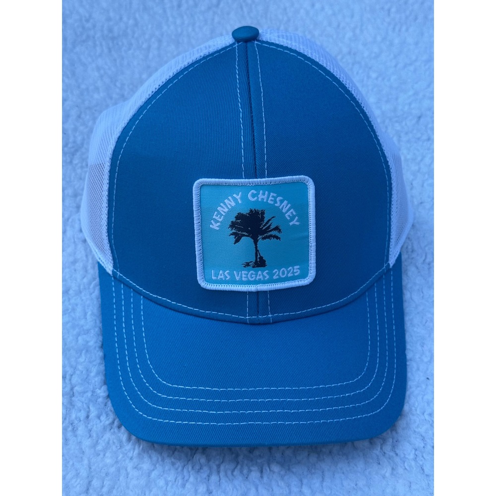 Kenny Chesney Las Vegas 2025 Trucker Hat Blue White Mesh Snapback Concert Cap